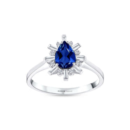 Пръстен със сапфир и диаманти