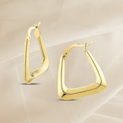 Златни обеци Квадратни халки