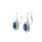 Обеци сапфир и диамнти