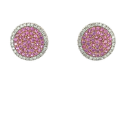 Обеци с диаманти и розов сапфир