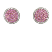 Обеци с диаманти и розов сапфир