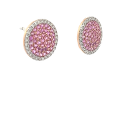 Обеци с диаманти и розов сапфир