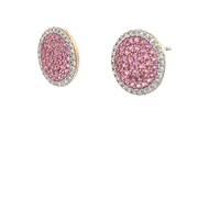 Обеци с диаманти и розов сапфир