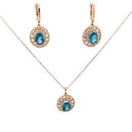 Обеци и колие с Топази и диаманти