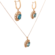 Обеци и колие с Топази и диаманти