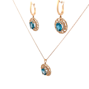 Обеци и колие с Топази и диаманти