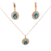 Обеци и колие с Топази и диаманти