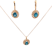 Обеци и колие с Топази и диаманти