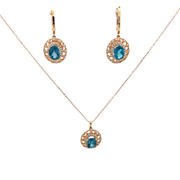 Обеци и колие с Топази и диаманти