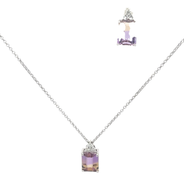 Колие и обеци с диаманти и Аметист