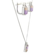 Колие и обеци с диаманти и Аметист