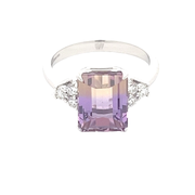Пръстен с диаманти и Аметист
14k