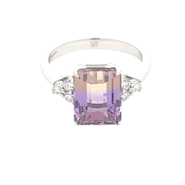 Пръстен с диаманти и Аметист
14k