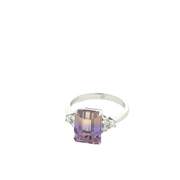 Пръстен с диаманти и Аметист
14k