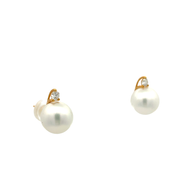 Колие и Обеци с  перла и диаманти