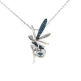 Колие с сини диаманти