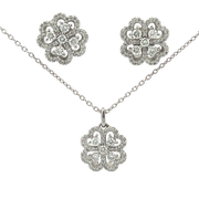 Колие и обеци с диаманти