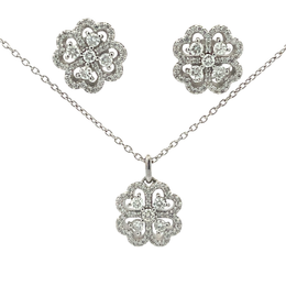 Колие и обеци с диаманти