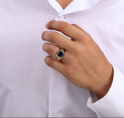 Мъжки пръстен със сапфир