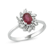 Диамантен пръстен Цвете от Рубин