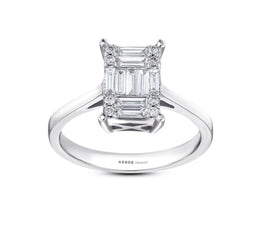 Диамантен пръстен с багетни  диаманти