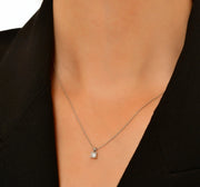 Колие от бяло злато с диамант Classic