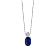 Колие с Овален Сапфир и диаманти