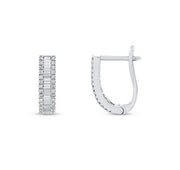 Диамантени обеци с багетни и кръгли диаманти