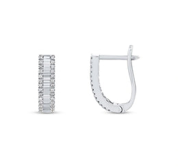 Диамантени обеци с багетни и кръгли диаманти