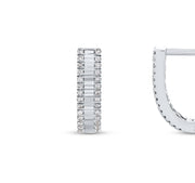 Диамантени обеци с багетни и кръгли диаманти