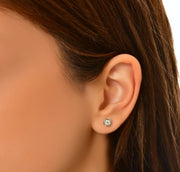 Обеци с Диамант в кръгъл обков