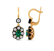 Обеци с Изумруд и бели диаманти