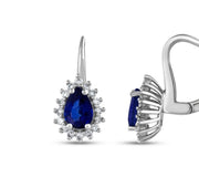 Обеци със сапфир и диаманти