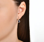 Обеци със сапфир и диаманти