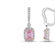 Обеци с Розов топаз и Диаманти