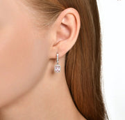 Обеци с Розов топаз и Диаманти