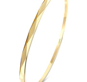 Твърда златна гривна Wave