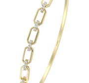 Златна гривна с бели сапфири Elegant chain