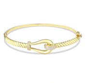 Златна гривна с бели сапфири Superior style