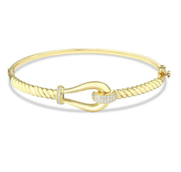 Златна гривна с бели сапфири Superior style