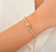 Златна гривна с бели сапфири Superior style