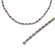 Диамантено колие  с розови сапфири