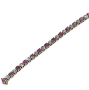 Диамантена тенис гривна  с розови сапфири