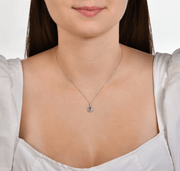 Колие със син Топаз и Диаманти