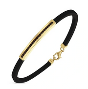 Мъжка гривна със златна плочка и черен оникс