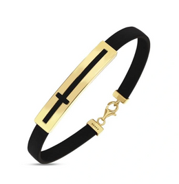 Мъжка златна гривна, плочка с изрязан кръст