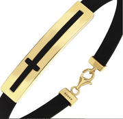 Мъжка златна гривна, плочка с изрязан кръст