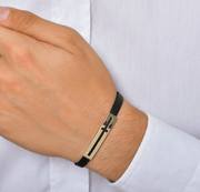 Мъжка златна гривна, плочка с изрязан кръст