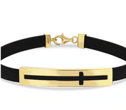 Мъжка златна гривна, плочка с изрязан кръст