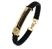 Мъжка златна гривна лъвска глава